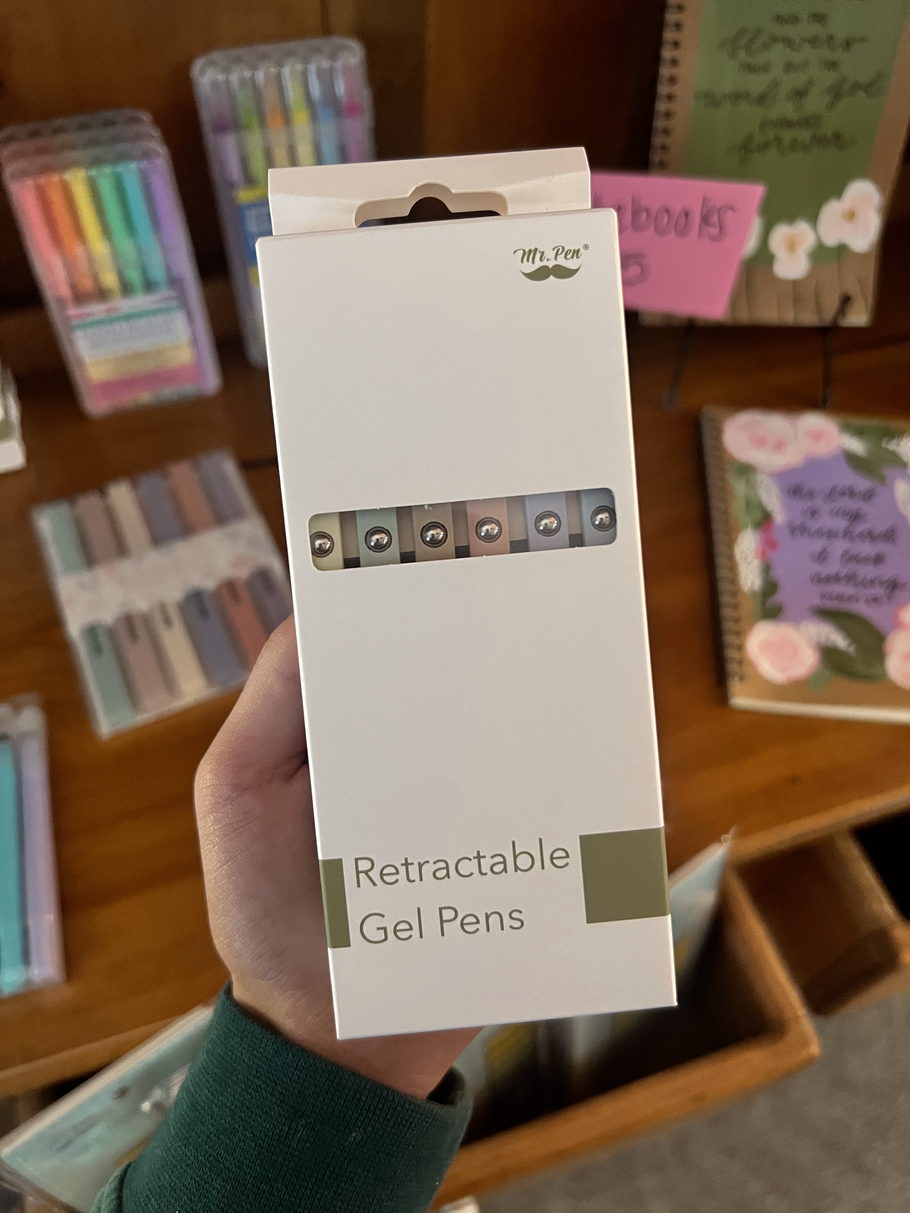 Retractable gel pens 6pc, Black/ Mr.Pen
