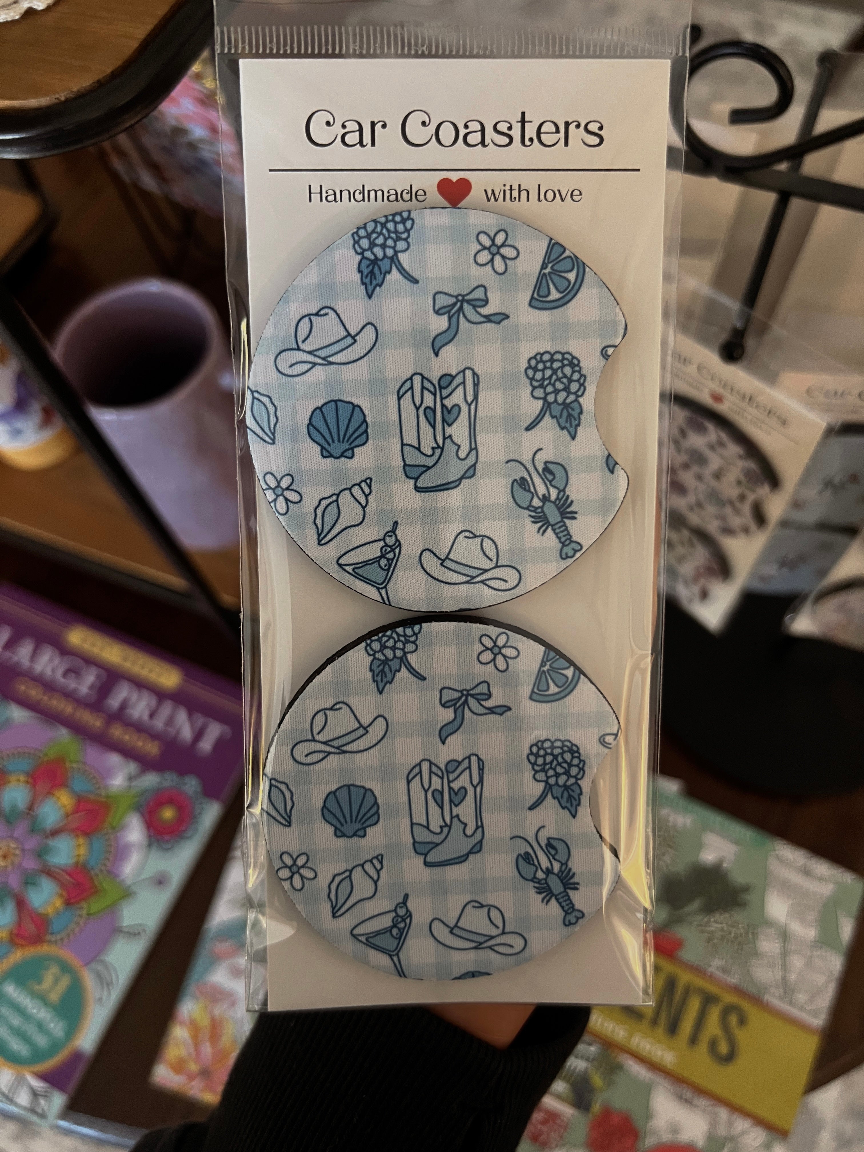 Car coasters, Sweet bean candle co.