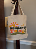 Canvas tote bag, mini/ Reader in training