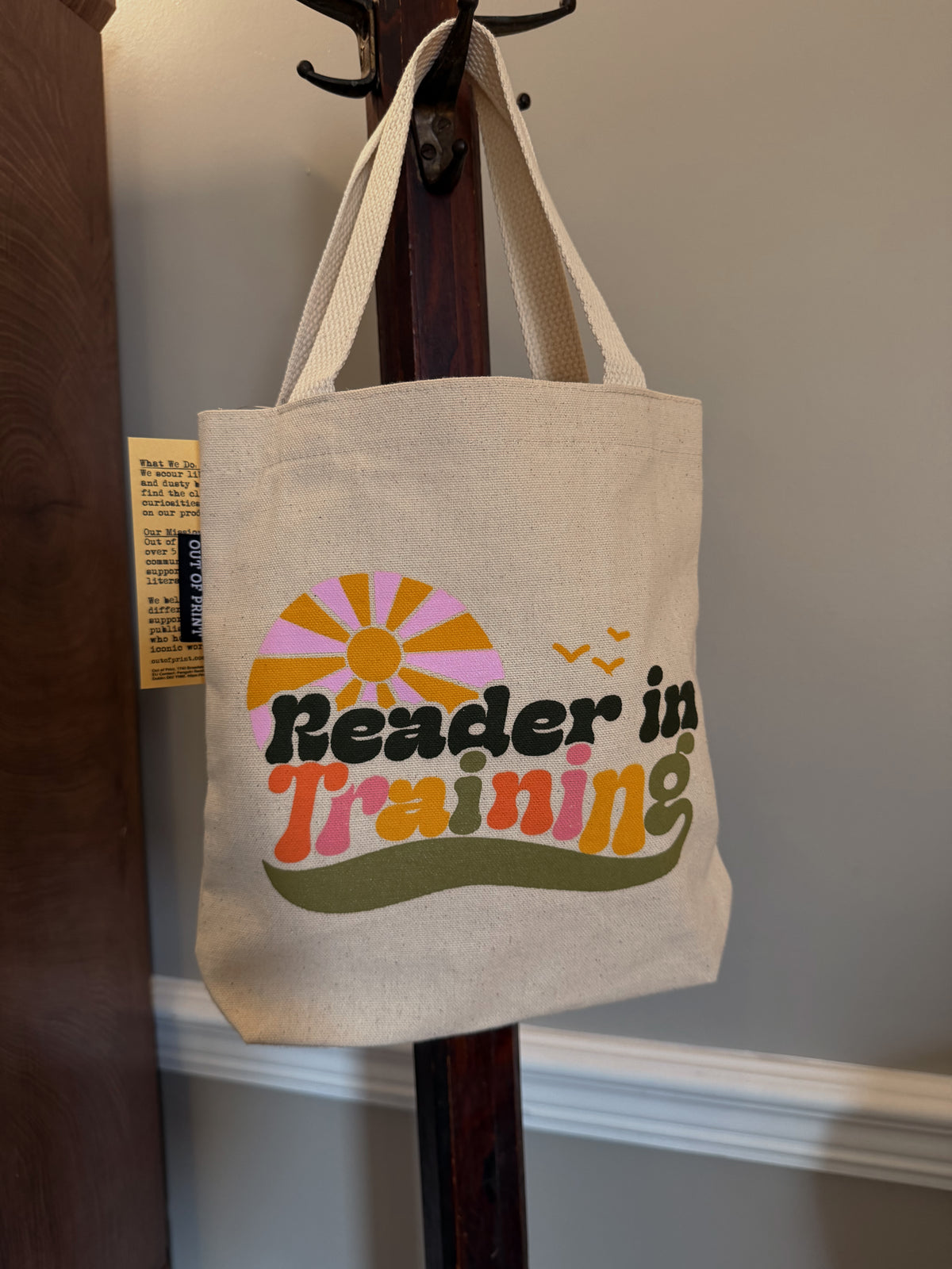 Canvas tote bag, mini/ Reader in training