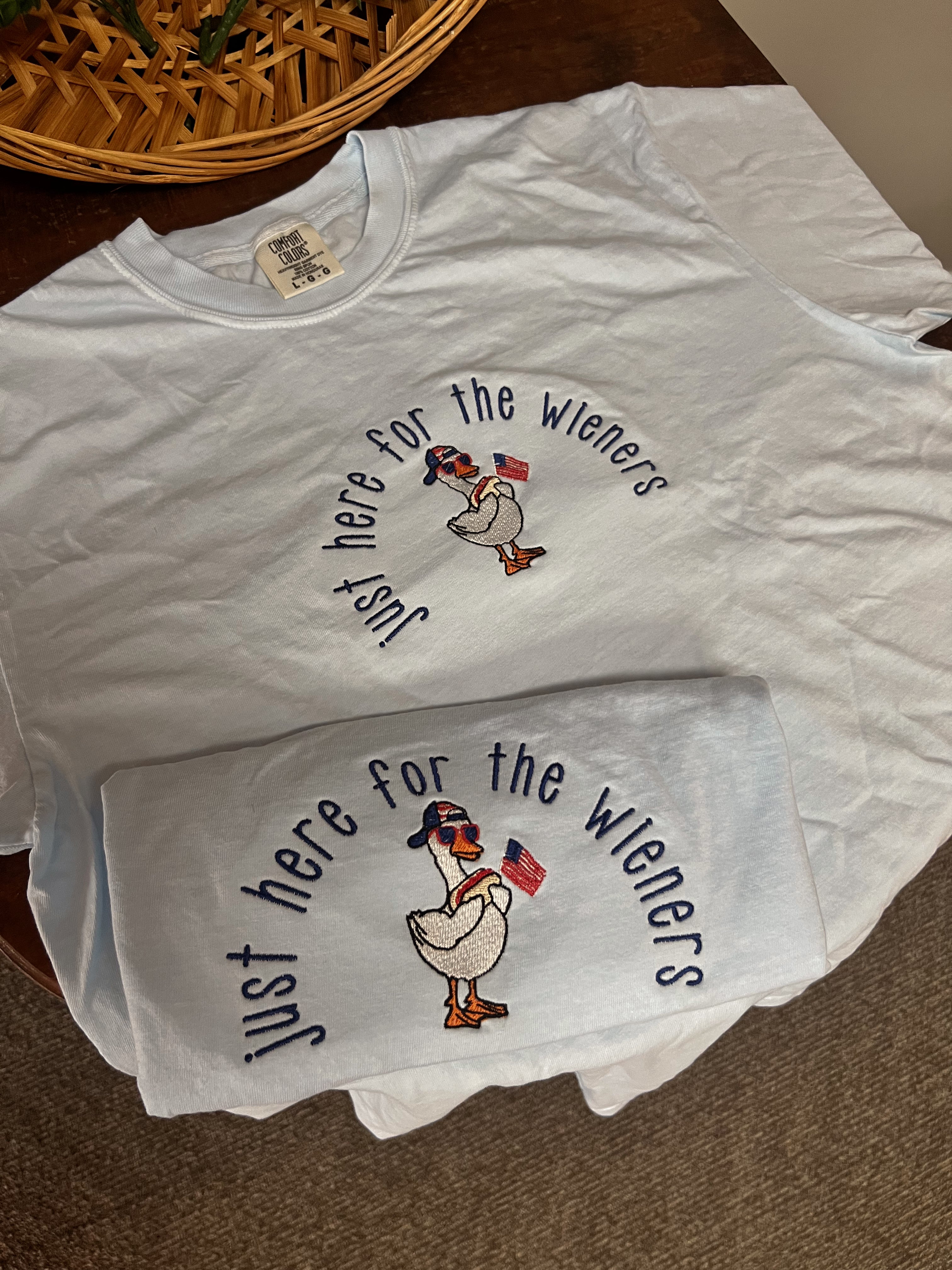 Just here for the wieners tee
