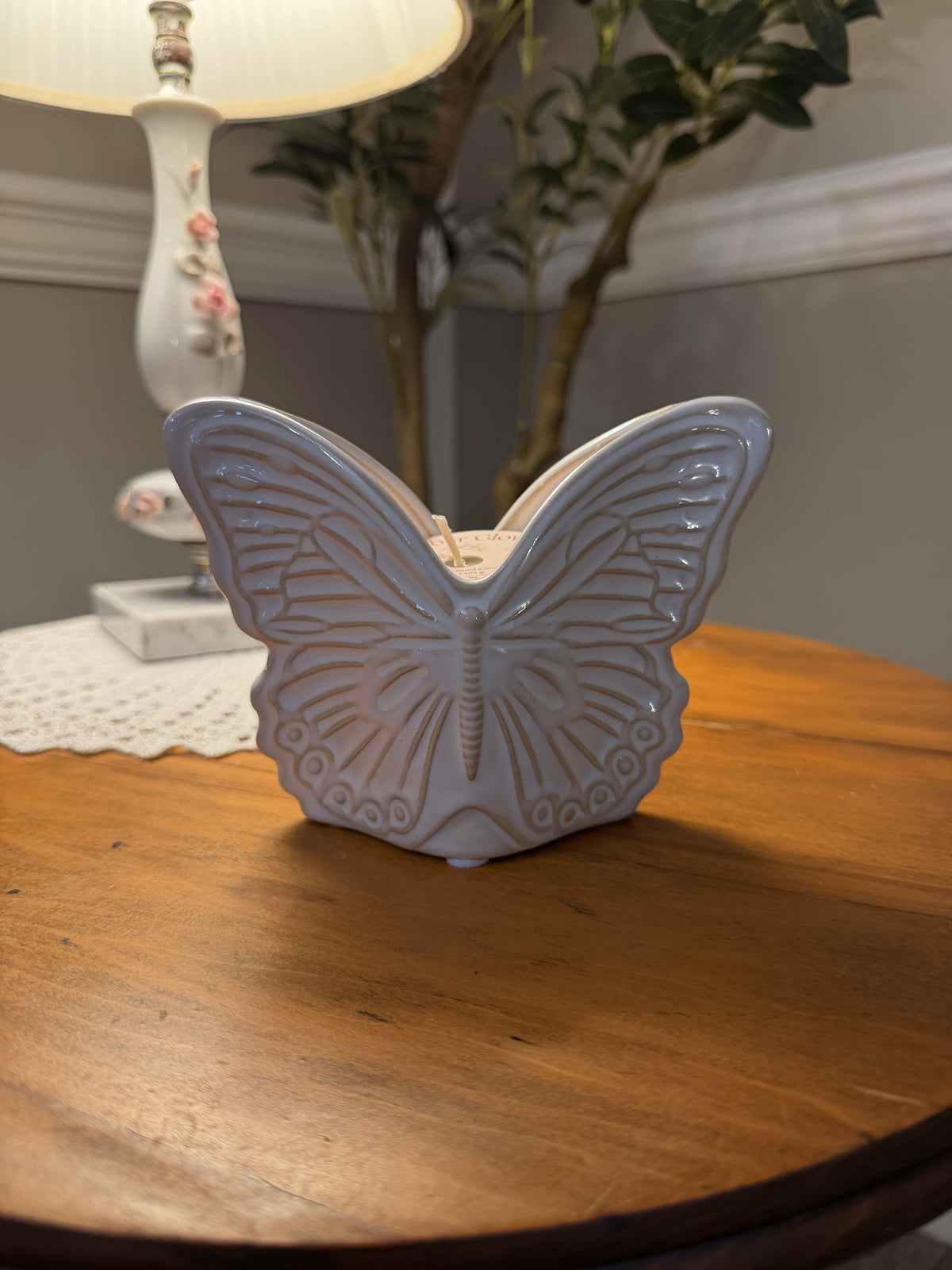 Ceramic butterfly candle