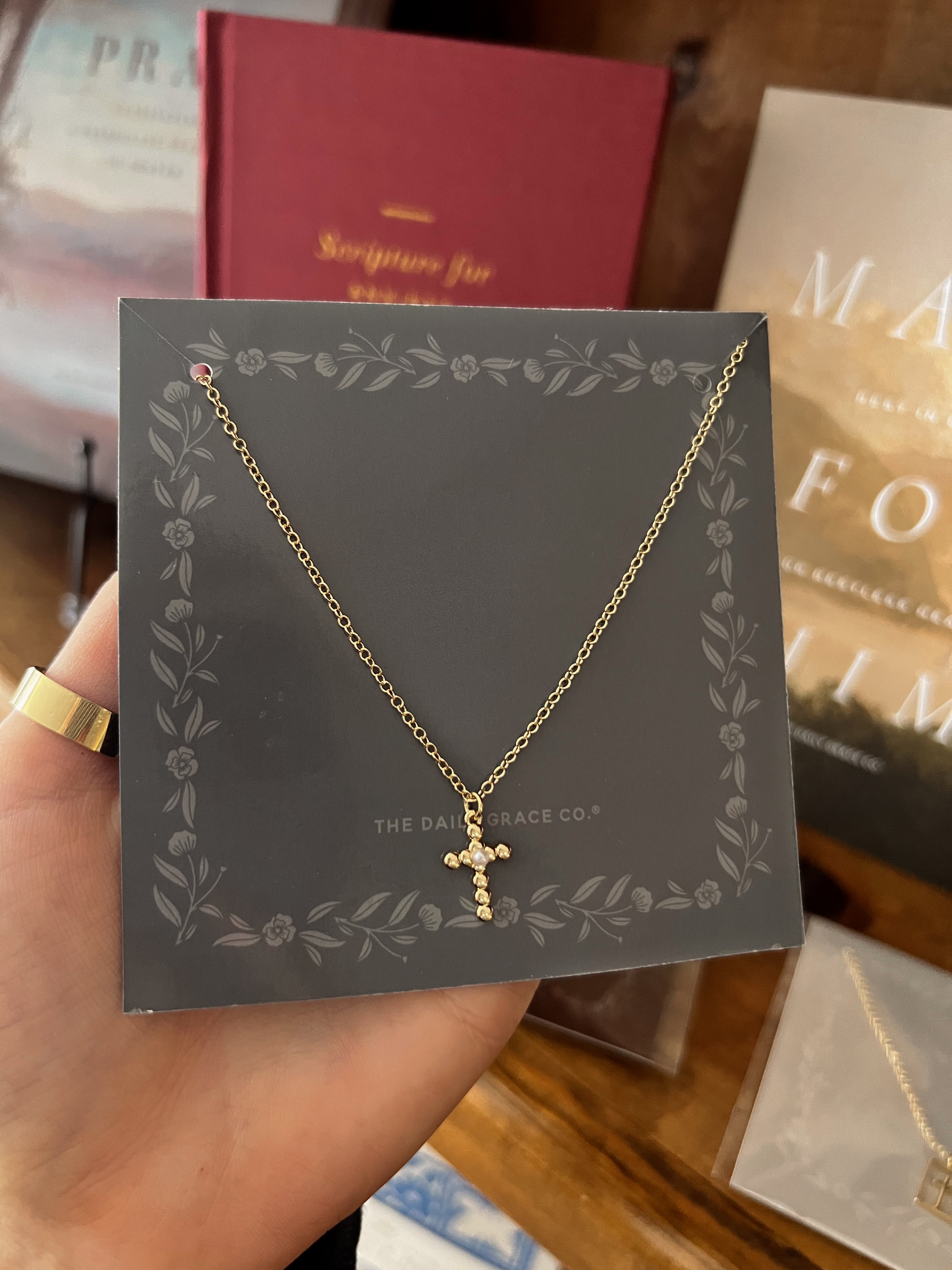 Dainty cross necklace, Daily Grace co.
