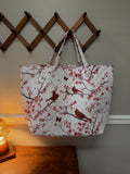 Quilted tote bag, Cardinal blossom