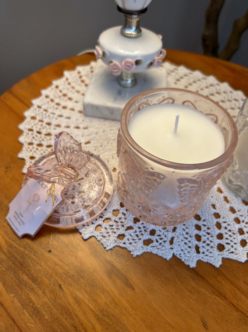 7oz candle/ Butterfly lid, Flora bunda