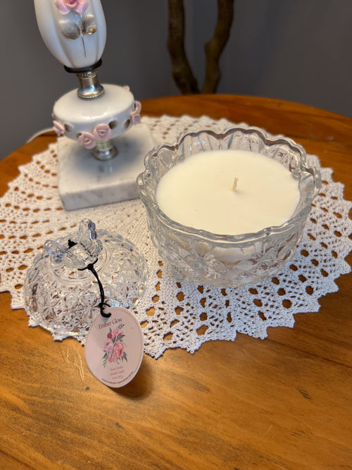 6oz glass candle/ Flora bunda