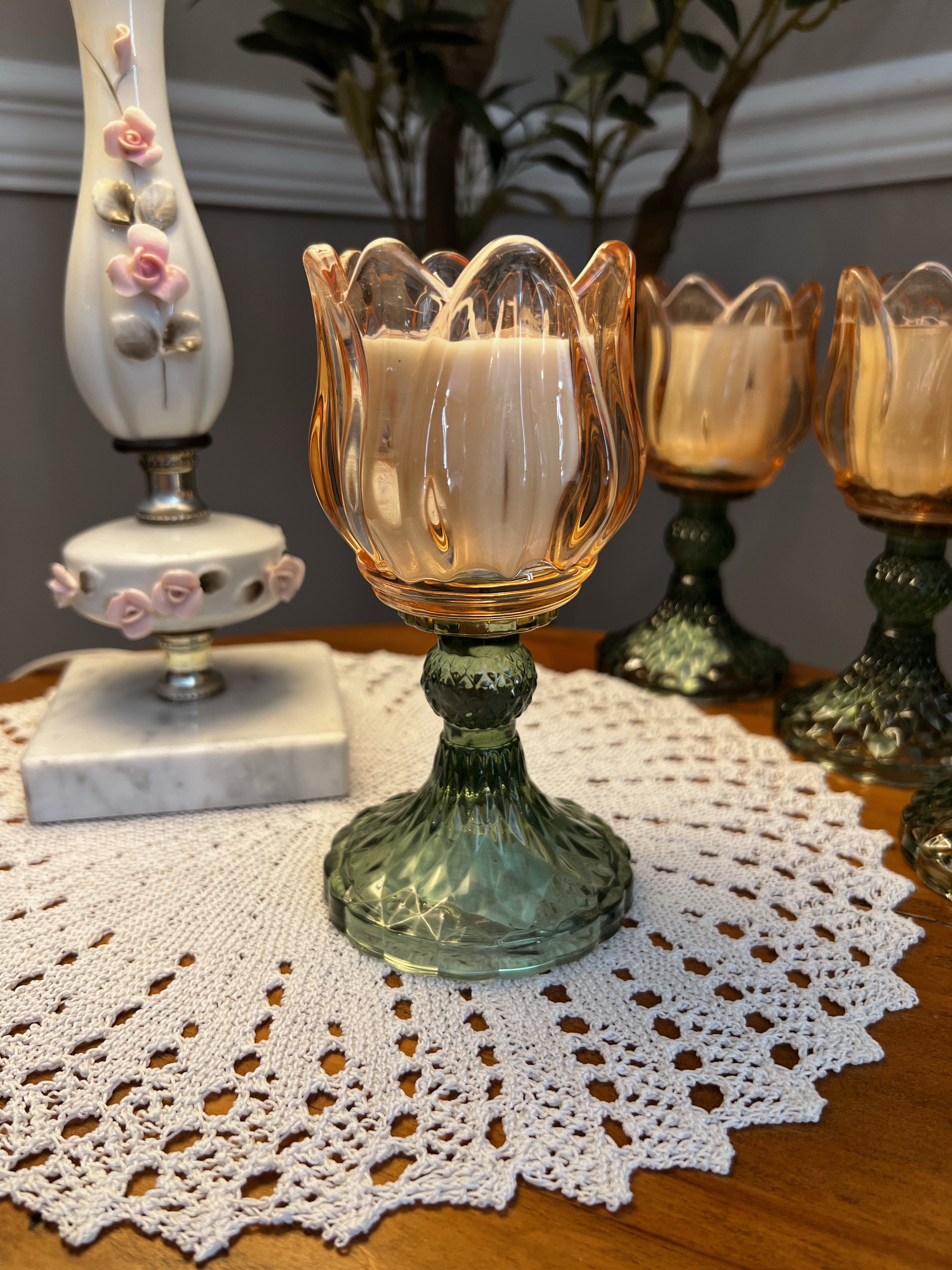 Tulip wine glass candle, Flora bunda
