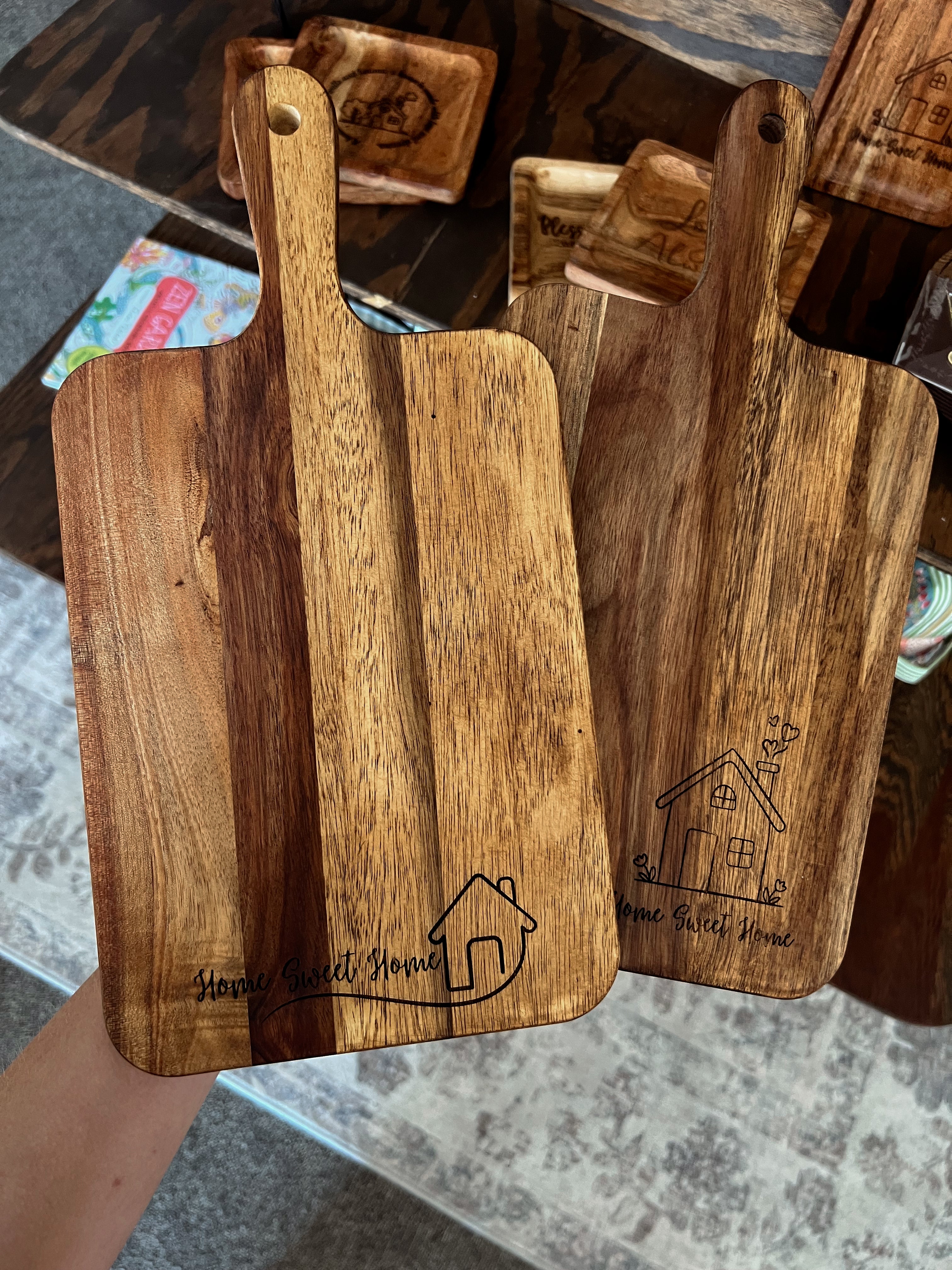 Engraved wood tray, Pickle & plank