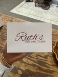 Ruth’s giftcard